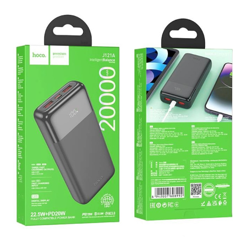 Пзу hoco j121a 20000mah (22.5w/pd20w) черный