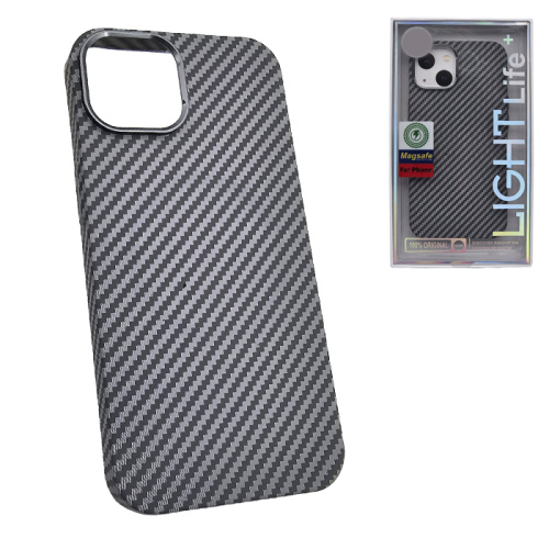 Чехол-крышка #47 light carbone (magsafe) для iphone 15 серый
