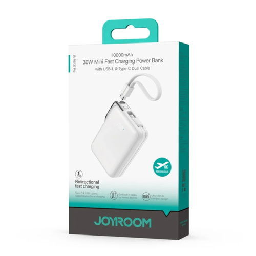 Пзу joyroom jr-pbf27 pro 10000mah (30w) белый