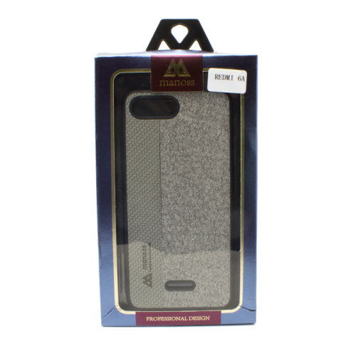 Чехол-силикон manoss ткань полоса xiaomi redmi 6a серый