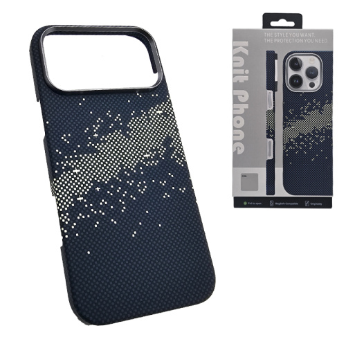 Чехол-крышка knit magsafe (box) для iphone 17 pro max pixel stars carbone синий