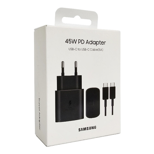 Сзу/type-c Samsung 45w (official) (+ кабельtype-c/ep-ta845) черное