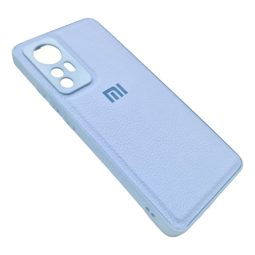 Чехол-крышка кожа logo xiaomi 12 голубой