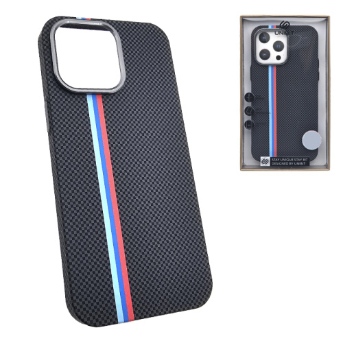 Чехол-крышка #28 unibit (magsafe) для iphone 15 pro carbone bmw черный