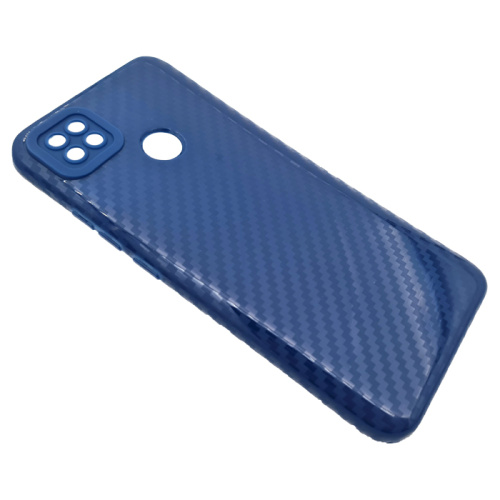 Чехол-силикон глянец carbon xiaomi redmi 9c синий