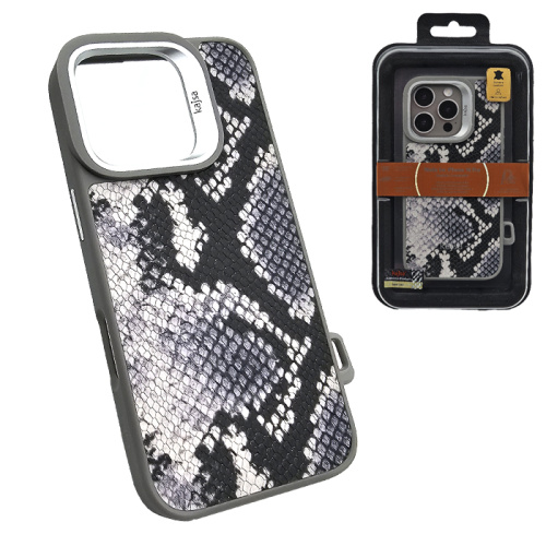 Чехол-крышка kajsa glamorous genuine leather snake pattern для iphone 16 pro max титан