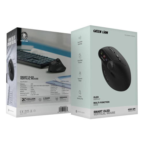 Мышь green lion smart oled g-400 черная