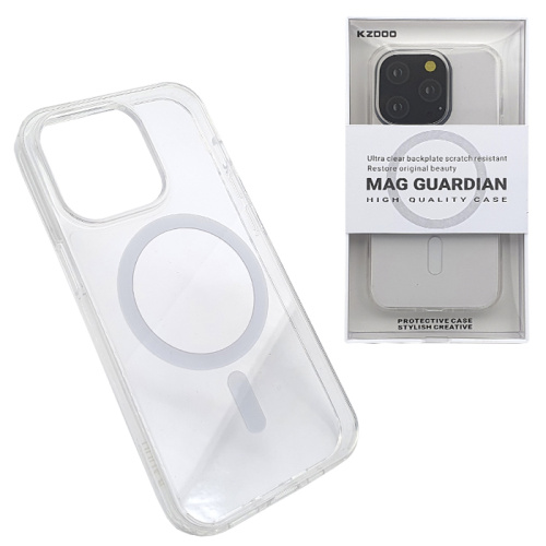 Чехол-силикон kzdoo mag guardian для iphone 14 pro прозрачный