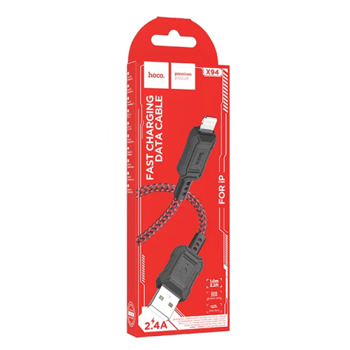 Кабель usb hoco x94 lightning красный