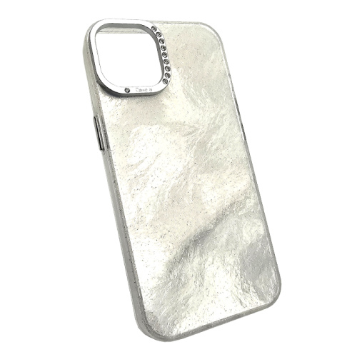 Чехол-крышка marble для iphone 11 серебристый