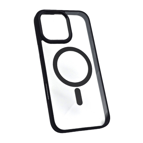 Чехол-силикон #014 clear case magsafe для iphone 16 pro в пакетике черный