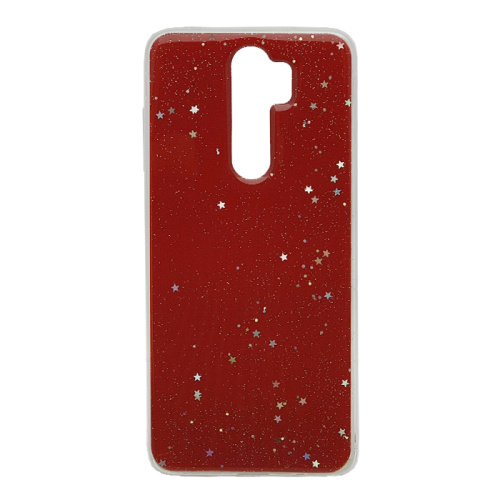 Чехол-крышка звездочки xiaomi redmi note 8pro бардовый