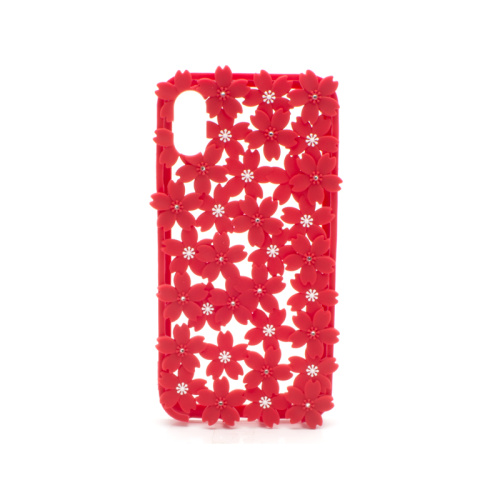 Чехол-силикон ромашка new iphone x красная
