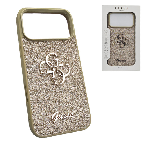 Чехол-крышка #33 guess glitter для iphone 17 pro золотой (lhg4sgd)