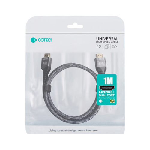 Кабель hdmi 2.1 coteci 87105 8k/1m серый