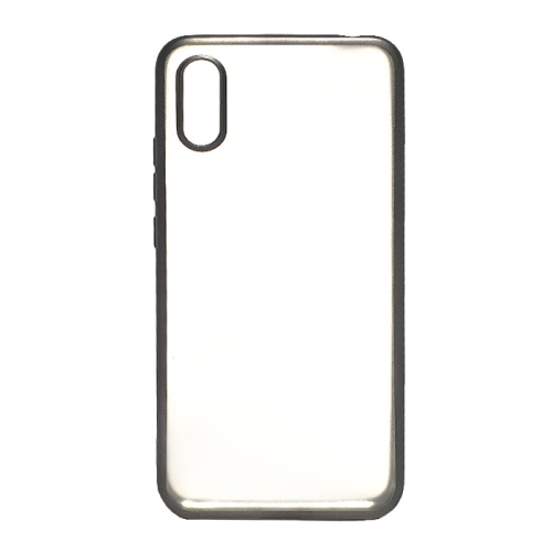 Чехол силиконовый faison для xiaomi redmi 9a, stylish, тонкий, прозрачный, глянцевый, цвет: чёрный