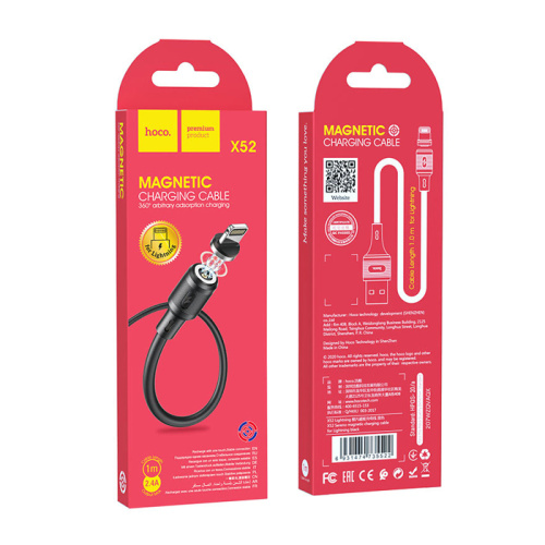 Кабель usb hoco x52 lightning magnetic 1m (2.4a) черный 