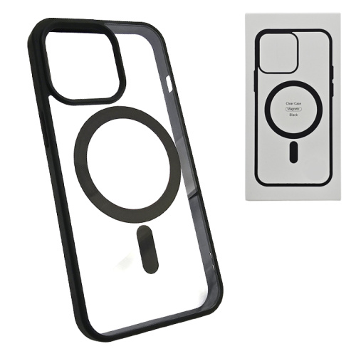 Чехол-силикон clear case magsafe (magnetic) для iphone 13 pro (6.1) черный