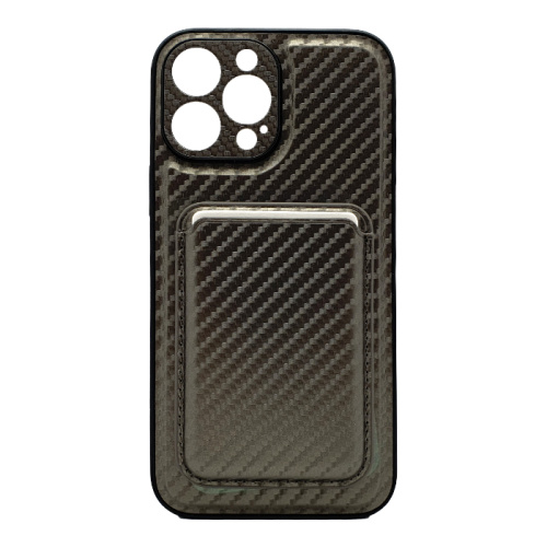 Чехол-крышка casetify карбон с закрытой камерой с визитницей для iphone 13 pro max (6.7) серый