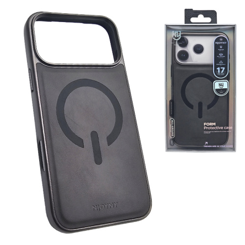 Чехол-крышка #22 njoyny leather magsafe для iphone 17 pro серый