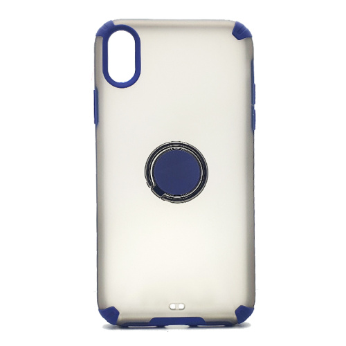 Чехол-крышка темно-матовый кантик с кольцом для iphone xr синий