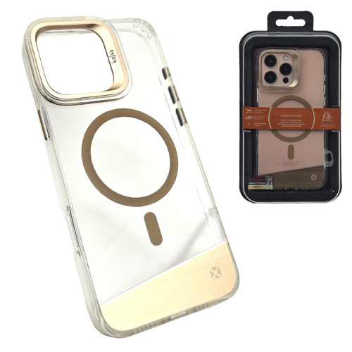 Чехол-крышка kajsa aluminium trans-shield back case для iphone 16 pro light gold