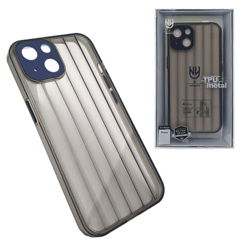Чехол-крышка ny tpu+pc metal с закрытой камерой для iphone 13 черный