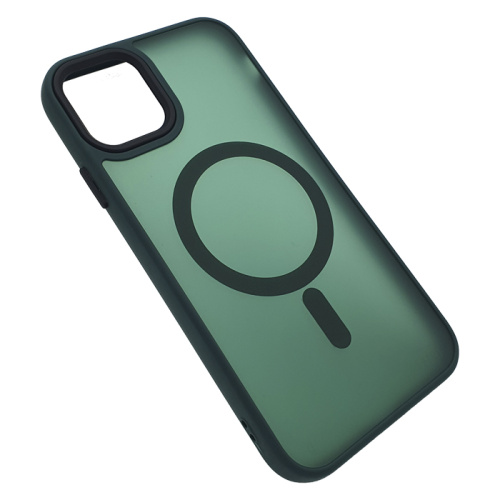 Чехол-крышка #83 magnetic collection mil-std для iphone 13/14 зеленый