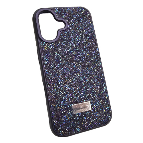 Чехол-крышка swarovski стразы для iphone 16 темно-фиолетовый