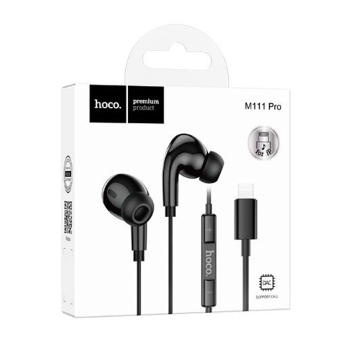 H/f (lightning) hoco m111 pro с микрофоном черные