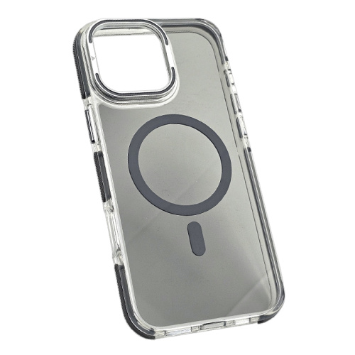 Чехол-крышка противоударный с держателем для iphone 16 pro max серый