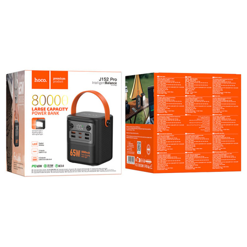 Пзу hoco j152 pro 80000mah (pd22.5w/qc3.0) черное
