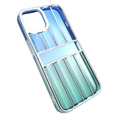 Чехол-силикон gradient lines для iphone 13/14 сине зеленый