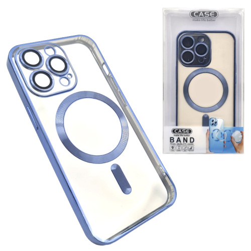 Чехол силикон case make life better magnetic для iphone 13 pro голубой