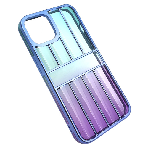 Чехол-силикон gradient lines для iphone 12/12pro зелено-фиолетовый