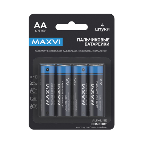 Щелочная батарейка maxvi mblr06cf4 (comfort) aa (lr06)