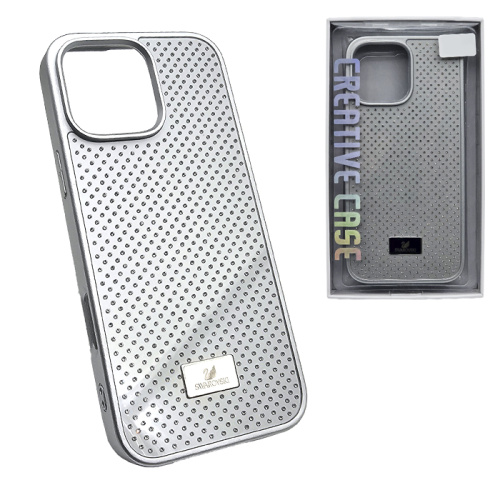 Чехол-крышка swarovski crystals для iphone 16 pro серебристый