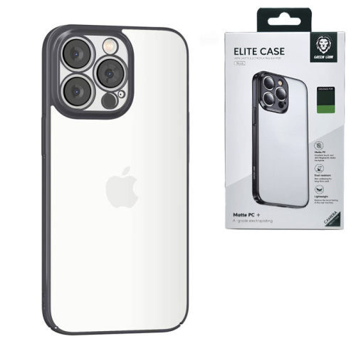 Чехол-крышка green lion elite case with matte electroplating bumper для iphone 14 pro max черный