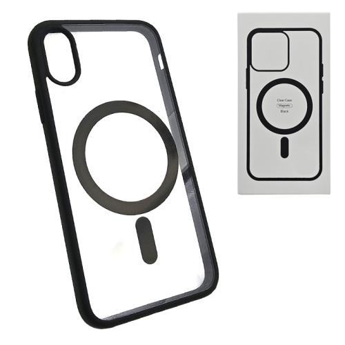 Чехол-силикон clear case magsafe (magnetic) для iphone xs черный