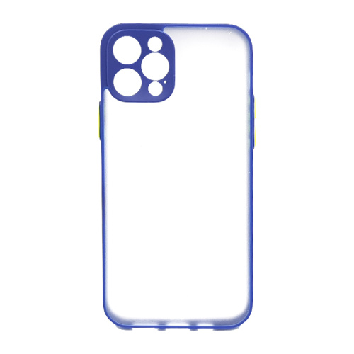 Чехол для iphone 12 pro, прозрачный, матовый, 0,5 мм, арт.012507 (синий)