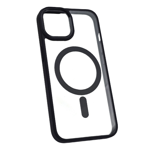 Чехол-силикон #014 clear case magsafe для iphone 13 pro max в пакетике черный