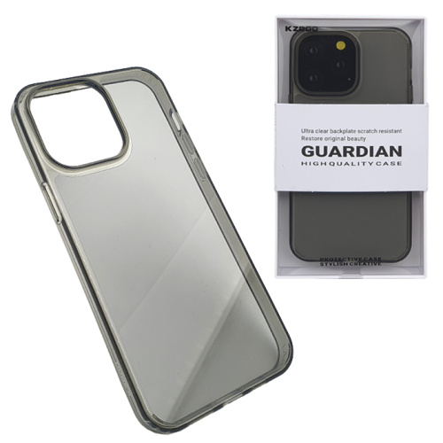 Чехол-силикон kzdoo guardian для iphone 14 pro max темно-прозрачный