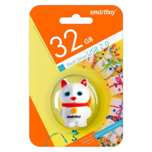 32gb usb smartbuy wild котёнок белый
