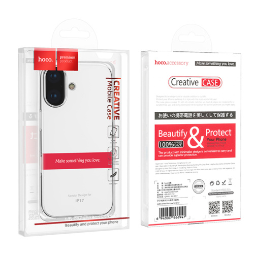 Чехол-силикон hoco light series tpu case iphone 17 прозрачный