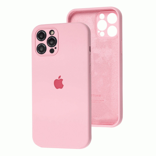 Чехол-силикон silicone case аналог (cam.protec) для iphone 12 pro max (6.7) светло-розовый