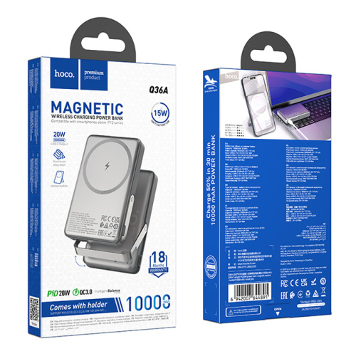 Пзу hoco q36a 10000mah (pd20w) серый