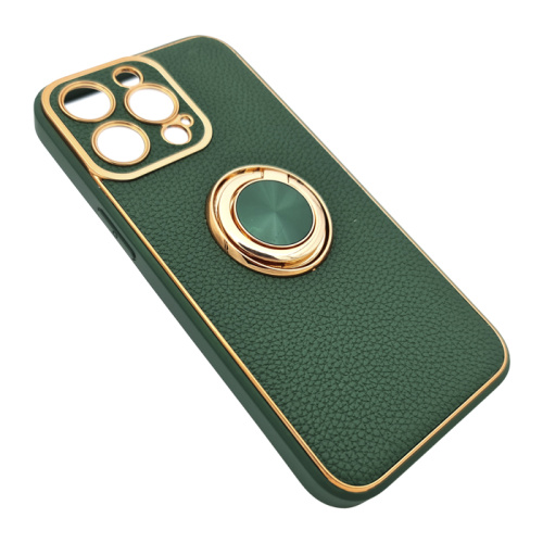 Чехол-силикон под кожу с кольцом для iphone 13 pro зеленый