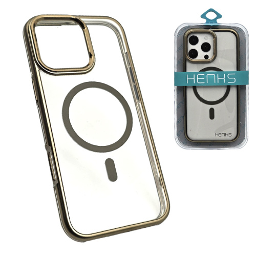 Чехол-крышка henks #56 crystal shield magsafe для iphone 16 pro max титан серый