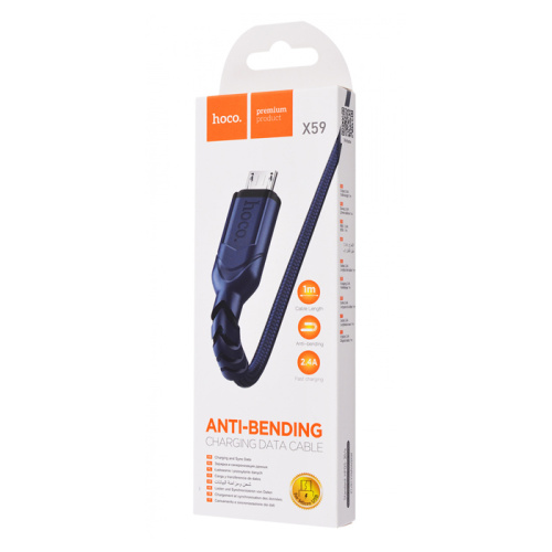 Кабель usb hoco x59 micro 2,4a синий 