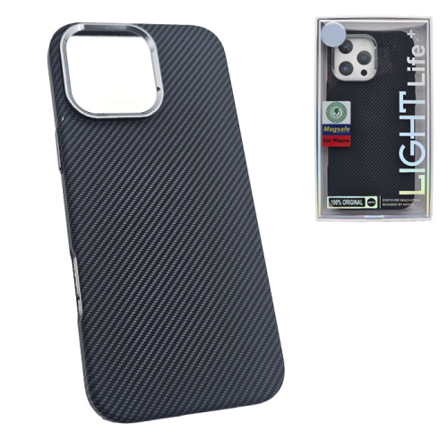 Чехол-крышка #47 light carbone small (magsafe) для iphone 16 pro max черный